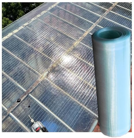 ZXCVBNAS Weather-Resistant and Transparent Greenhouse Roofing Sheets，Garden Roof Panels，1mm Thick UV Resistant Greenhouse Clear Film，for Greenhouse，Carport，Livestock shelter(W0.6xL10m/2x32.8ft)