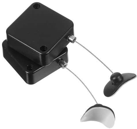 IMIKEYA Lot de 2 Câbles Antivol Rétractables en Acier 1 Mètre Verrouillage à Télécommande à Distance Cordon de Sécurité Noir Boucles et Capuchons de Protection pour Protection