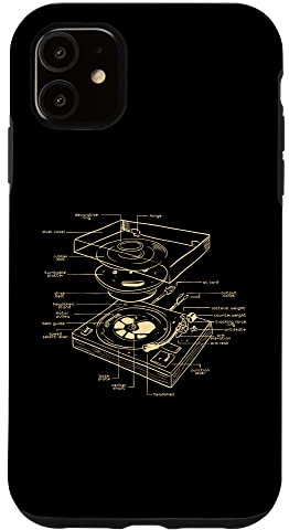 Carcasa para iPhone 11 Tocadiscos DJ Esquema Fiesta Diseño Baile Disco Techno Música