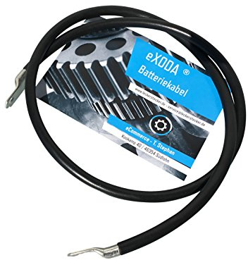 eXODA Batteriekabel 16 mm² 1,8m Kabelschuhe M6 und M10 Schwarz