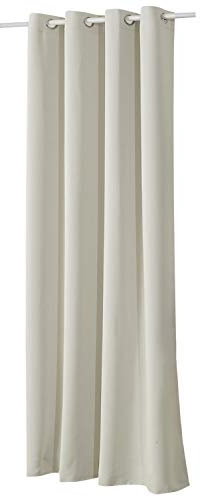 WOLTU Gardinen mit Ösen, Verdunklungsvorhang für Wohnzimmer Schlafzimmer, Blickdicht, gegen Kälte und Hitze, 250g/m² Dicke, 135 x 225 cm, Beige