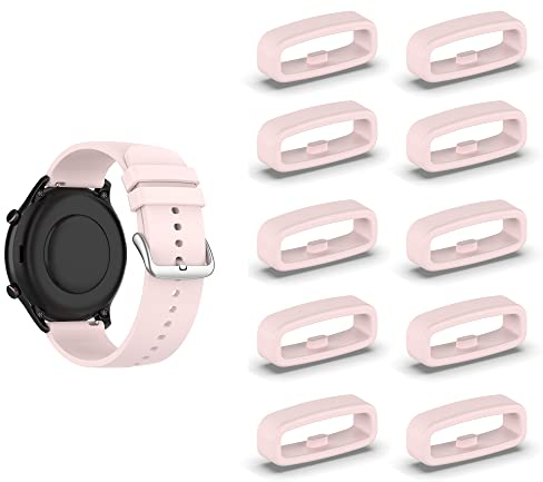 SMYAOSI Silikon Armbänder Schlaufe,Ersatzband Band Loops, Armband Schlaufe,10 Stück Uhrenarmband Halter Keeper Verschlussring Ersatz Schlaufen für Watch 18mm/20mm/22mm armband (18mm, Rosa)