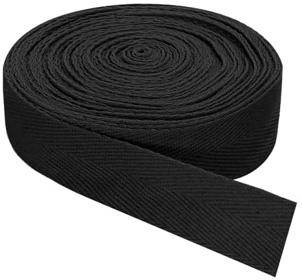 QUARKZMAN snedband, 1 st 30 mm – bomullsband, rulle snedband för kläder, accessoarer, väskor (svart)