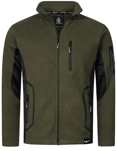 Rock Creek Herren Fleece Jacke Outdoor Wanderjacke Pullover Full Zip Hoodie Herrenjacke Fleecejacke Winterjacke Strickjacke Strickfleecejacke H-367 Dunkelgrau M