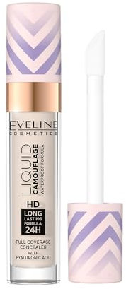 Eveline Cosmetics Flüssiger Camouflage Wasserdichter Concealer mit Hyaluronsäure - Farbton 01, Liquid Camouflage