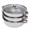 3-stufiger Dampfgarer Topf, 28cm Dampfgarer Pot Steamer Pot mit Glasdeckel Doppelgriff zum Kochen, für Haushalte Restaurants Hotels und Cafés