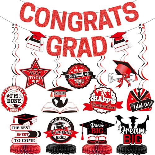 2H-Congrats rot 41118 Spielzeug & Spiele, Partyzubehör, Dekorationen, Banner