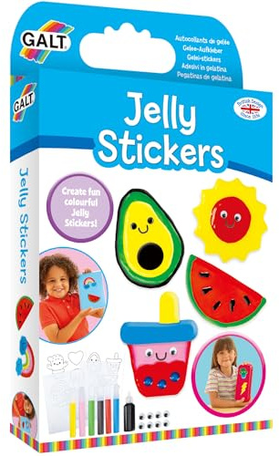 Galt Jelly Stickers – Kids Sticker Craft Kit, Bright & Colourful Designs | Make Your Own Stickers with Fun Templates, Cute Wiggly Eyes & 6 Colours – Arts & Crafts for Girls & Boys, Age 5 Plus