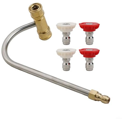 Accessorio per pulitore per grondaie, 4 punte per ugelli, attacco rapido da 1/4, strumento di pulizia per grondaie