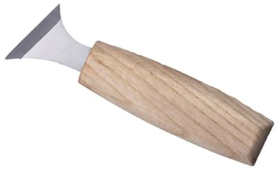 Hohopeti Cuchillo Cincel para Tallar Madera de Acero Cromo-vanadio, Herramienta Manual Tipo 2 para Carpinteros y Principiantes, Mango Madera Pulida, Uso Artesanal y Taller de Tallado
