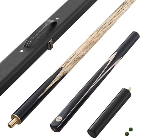 VEVOR Queue de billard articulée 1447,8 mm, 540 g, canne de billard avec rallonge, embout en cuir de 9,7 mm et étui en bois, queue de snooker pour table de billard professionnelle, bar, maison, bureau