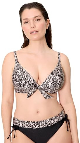 YSABEL MORA. Top Bikini Reductor Estampado con Brillo Copa D. con Aro Y Sin Relleno. Tirantes Regulables Y Multiposición. Colección Coast.