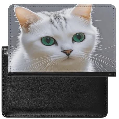 Carino Gatto Bianco Porta Passaporto Della Copertura Della Copertura Del Raccoglitore Del Passaporto In Pelle Porta Passaporto Portafogli Ultra Sottile Della Copertura Del Passaporto Custodia per