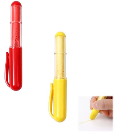 Rndqw 2Pcs Tailors Chalk, Smooth Texture and Erasable Fabric Pens, Wear-Resistant and Durable Fabric Markers, Suitable for Home Seamstresses and Professional Tailors (Red and Yellow)