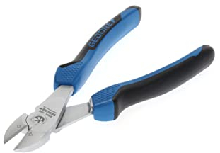GEDORE Alicates de corte diagonal de fuerza para alambre duro/cuerda de piano de hasta 2 mm, Mango de dos componentes, Templado, Longitud 180 mm, 8316-180 JC