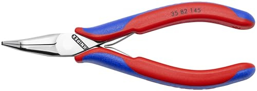 KNIPEX Tools - Electronics Pliers, Half Round Tips, 45 Degree Angled, Multi-Component (3582145), 5.75