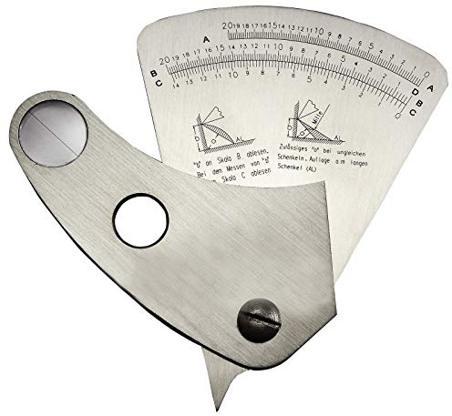 RIVERWELD Jauge Soudure Éventail - Test Angle/Crevasse/Largeur/Hauteur - Mesure Précision 0-20mm (Inspection Soudage, Contrôle Métrique)