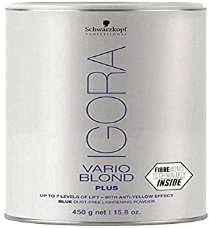 Schwarzkopf IGORA VARIO BLOND PLUS BLAU 7/NIV 450G Pulver Unisex Recycelbar für alle Haartypen neutral