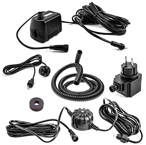 CLGarden Springbrunnenpumpe SP1-SL mit LED-Beleuchtung und Dämmerungssensor automatisch, 12V, 500 l/h