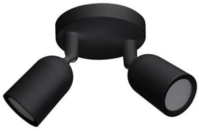 Spot LED en Saillie Double Orientable NOIR pour Ampoule GU10 - SILAMP