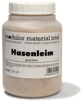 Modulor Hasenleim, natürliches Leimgranulat (aus tierischen Eiweißen), granuliert, Kunststoffdose 750 ml