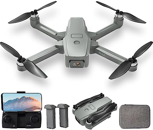 Drohne mit Kamera 4K Bürstenlose Motor Drone mit 2 Kameras 40KM/h MAX Windbeständig 4 Level 5 GHz WIFI FPV Drohnen RC Quadcopter für Kinder Erwachsene 2 Akkus IDEA16