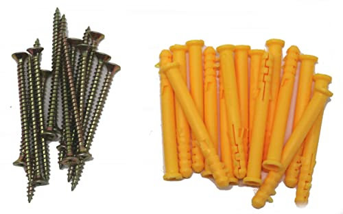 fiXte Lot de vis et chevilles M4 pour béton, brique et bois, tailles 40 mm et 60 mm (M4 x 60 mm)