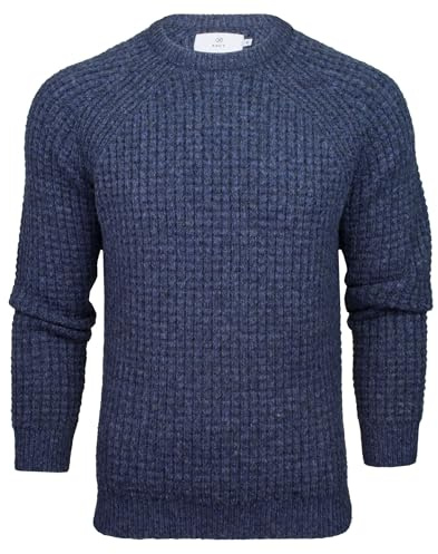 Xact Men's Tuck Rib Crew Neck Jumper, Soft Feel, Raglan Sleeves (Denim Marl) S