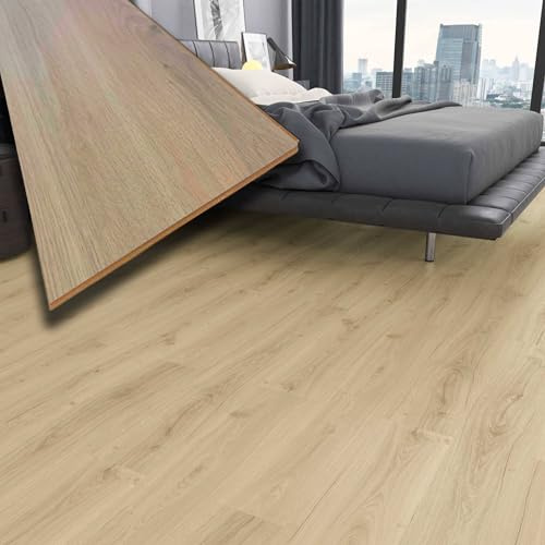 Pavimento in laminato 7mm Click Spazzolato CREAM OAK 197x1205-10 anni garanzia