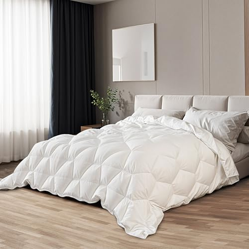 The White Stone Edredón de Verano 180 x 200 cm de 150 gr | Relleno Suave de Guata Soft | Edredón Acolchado en Microfibra Hipoalergénica Blanca