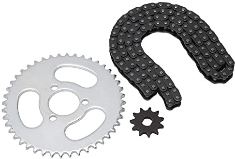POENVFPO Chain Sprocket Kit,Complete Front and Rear Replacement Sprocket Chain Set for Modified Karts ATVs Mini Motorcycles Off Road Racing Enthusiasts