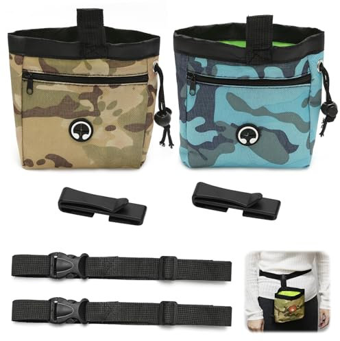 TENTHPEO Treat Bag for Dogs, Treat Bag for Dogs with Waste Bag Dispenser, Versatile Food Bag, Dog Training for Walks, Training, Feeding, Travel, Hiking