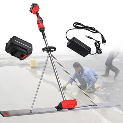 RèGle Nivellement Ciment Chape éLectrique Kit vibratoire pour Chape en béton 1,5 m/4,92 pi Outil de Finition de en béton, nivellement de en Ciment électrique sans Fil