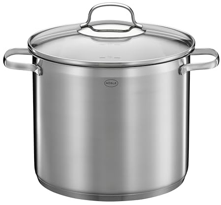 RÖSLE ELEGANCE - Olla para verduras y fiestas, acero inoxidable, para cocinar grandes cantidades, 13 litros, acero inoxidable 18/10, escala interior, apta para inducción
