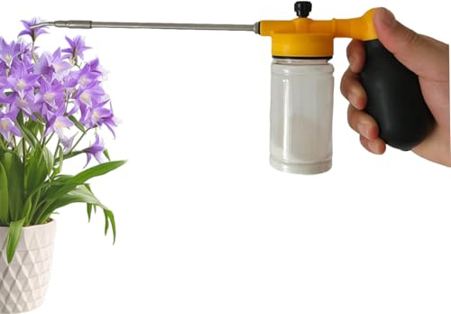 Teleskopiskt pulverdammvippa – utdragbart sprutverktyg, fin dispenser, handtag med bra grepp, enhetlig spridningsmekanism | trädgårdsutrustning för växthus och paprikor tomater blommor fält landskap
