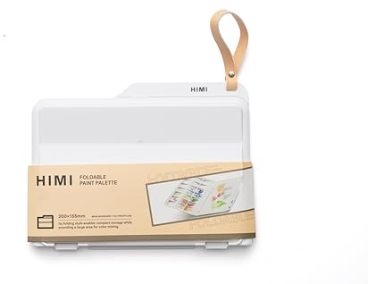 HIMI Foldable Paint Palette 200 x 150 mm, Foldable Palette For Acrylic, Gouache, Watercolour, Compact, Mixing Paint Colours Effortlessly, Essential Art Accessories, Artist Painting, Reusable Tray