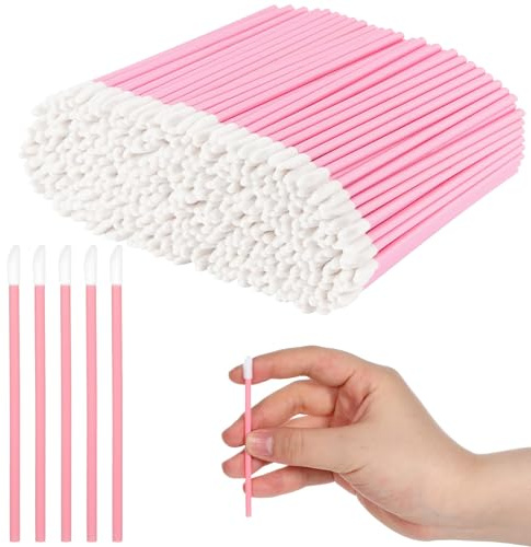 Hshenjhu 400 Piezas Desechables para Labio, Pinceles Desechables Paras Labios, Pinceles Labios Multifuncionales, Aplicador de Labioss Portátil, para Extracción de Pestañas, Maquillaje, Limpieza