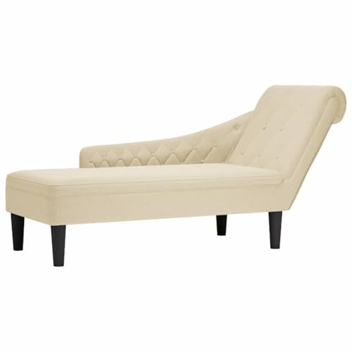 Runheo Chaiselong med tygskydd och kudde, vadderad höger armstöd, 145 x 56 x 70 cm, ergonomisk för vardagsrum, sovrum, kontor, perfekt för läsning, liggande och vila