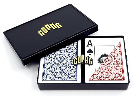 Copag 1546 Design 100% plastica carte da gioco, dimensioni poker rosso/blu (indice jumbo, 1 set)