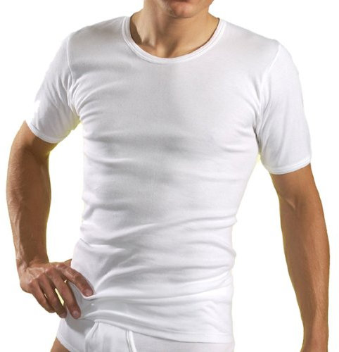 HERMKO 3840 Herren Business Shirt aus 100% Bio-Baumwolle, Kurzarm Hemd, 1/2-Arm Unterhemd in vielen Farben, Größe:D 5 = EU M, Farbe:weiß