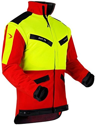 Pfanner atmungsaktive Forstjacke ZipOff mit CORDURA®, Farbe:rot/gelb, Größe:S
