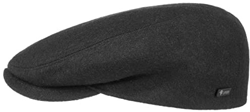 Lipodo Sportflatcap Schirmmütze Uni einfarbig Made in Italy Damen und Herren Sommer Winter schwarz 59 cm