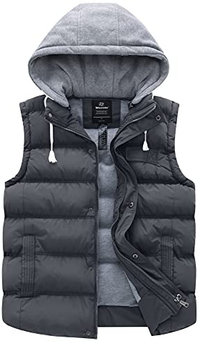 Wantdo Gilet Imbottito Caldo Invernale Smanicato Trapuntato a Vento Giacca Senza Maniche Spesso Giubbotto Corto Elegante Donna Grigio S