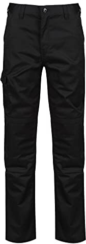 Regatta Homme Professional Pro Cargo Hardwearing Water Repellent Multi Pocket Trousers Pantalon De Costume, Noir, Size 30 EU