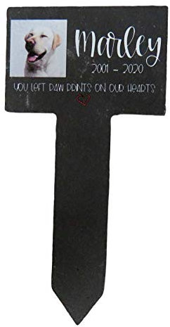 Legacy Lasercrafts Personalised Stake Natural Slate Pet | Memorial Grave | Pet Photo | Pet Memorial | Marker Plaque | pet loss gifts | grave marker