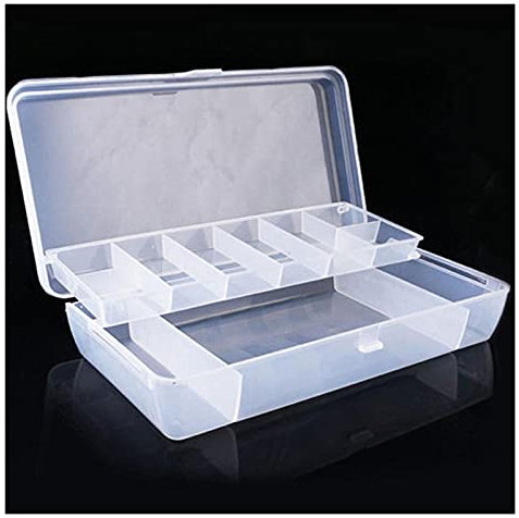 Werkzeugkoffer Handwerkzeug Aufbewahrungsbox Organizer Hülle Kunststoff Tray Fächer Fischköder Hardware Zweiseitige Fälle for das Setzen Haken Kleine Teile Werkzeugkiste