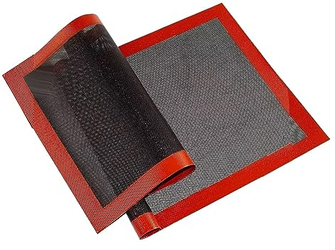Tapis De Cuisson En Silicone Perforé 2 Pièces, Tapis microperforé En Fibre De Verre Anti-Adhérence Réutilisable Tapis De Cuisson Antiadhésif Pour Biscuits Macarons Pain (30 X 40 Cm)