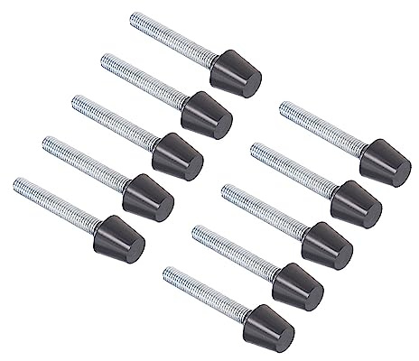 CoCud Toggle Clamp Rounded Spindle Tip, M8 Thread Diameter 70mm Total Length, Rubber Head Carbon Steel, 10-Pieces