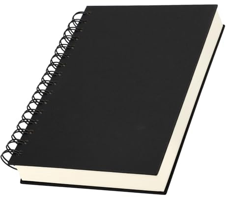 Yarotm Cuaderno A5 Lineas - Espiral Libreta Notas A5 1 Pieza - Espiral Cuaderno de Notas Rayas 100g/m² Papel - A5 Bloc de Notas Lineas 240 Páginas - Negro Libreta Notas para Diario Personal