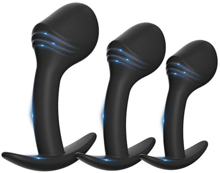 Plug Anali Silicone con Supporto, Plug Anale Dilatatore Dildo anale Butt Plug Masturbazione Sex Toys Massaggio alla Prostata Plug Stimolatore Prostata Giocattoli Sessuali per Donna e Uomo
